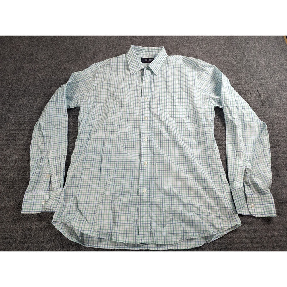 Collared Greens Shirt Mens XL The Groove Button Down Green / Blue Plaid
